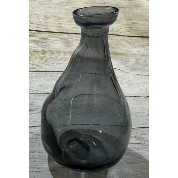 IKEA Other - IKEA Recycled Glass 5.5" Gray Unique Off Center Bud Vase